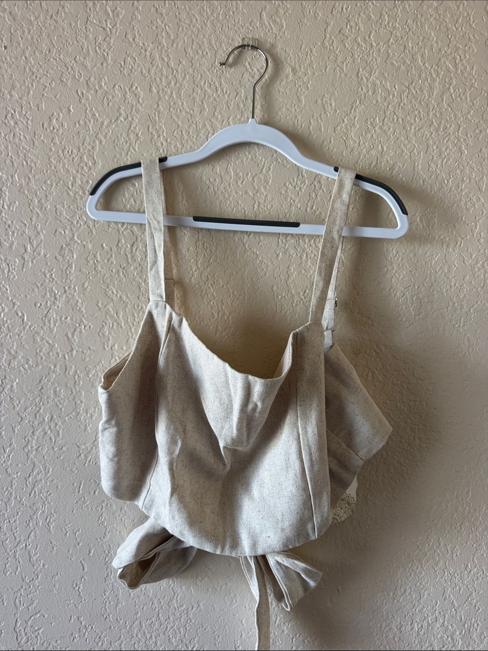 Altar’d State Tie-Back Crop Top in Beige